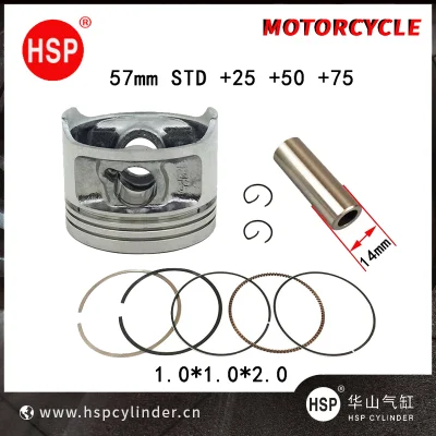 Motorcycle 57 mm Piston 14 mm Pin Ring Set Kit Assembly For Haojue Suzuki EN125 HJ125 EN HJ 125 125cc Engine Spare Parts